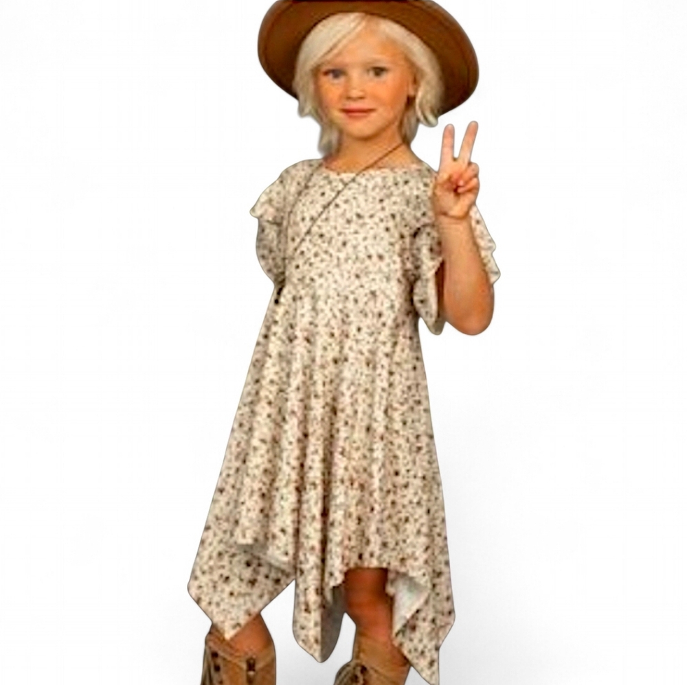 Joyfolie Mia Joy Asymmetrical Miana Boho Style Floral Dress Girls Size 7
